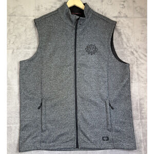 OGIO Full Zip Grit Fleece Vest XL Diesel Heather Gray OG730 Rugged Texture Logo